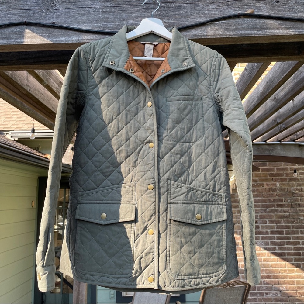 Duluth Cortland  Womens Quilted Jacket size small olive green